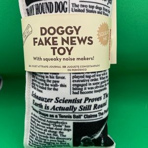 Dog Toy - Fake News - doggy news that is… 🐶❤️. ISDF logo.